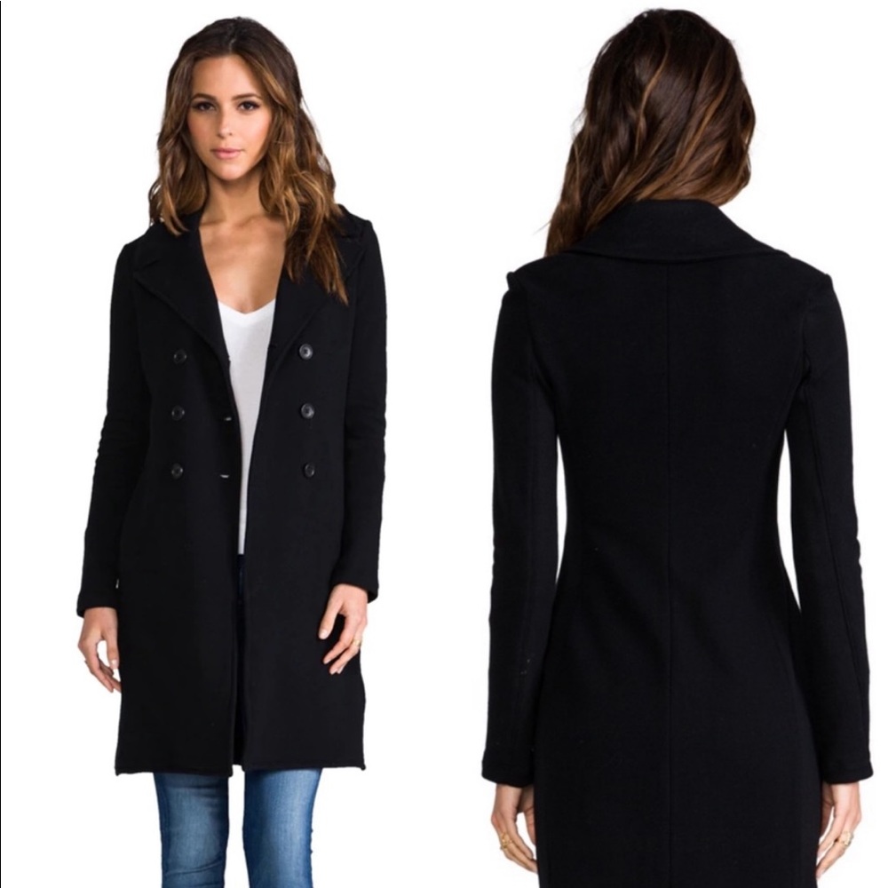 James Perse Black Peacoat Jacket